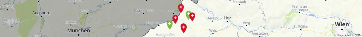 Kartenansicht für Apotheken-Notdienste in der Nähe von Eggerding (Schärding, Oberösterreich)
